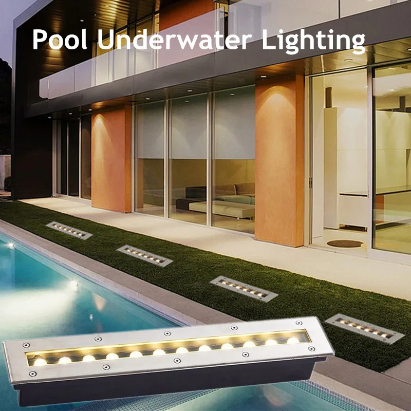 

Above Ground Pool Light Underwater LED Long Strip Underground Lighting Outdoor Waterproof for Step Corridor Aisle 6w 12w 12w 24v