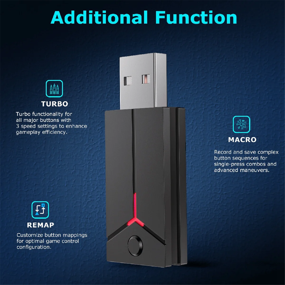 محول ألعاب لاسلكي BFYL لوحدة تحكم PS5 QRD Spark N5/QRD Maestro S3/Arcade Stick/Dualshock4 PS4 باللون الأسود