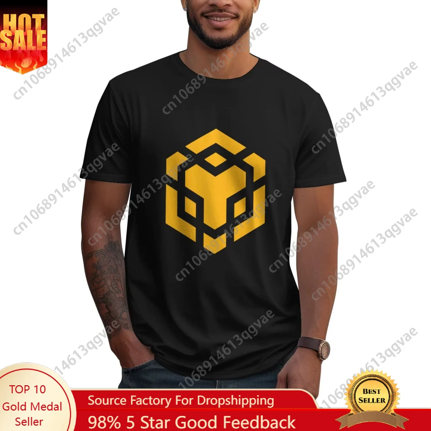 تي شيرت قطني مطبوع عليه عملة BNB للرجال والنساء ملابس شارع رائعة مريحة وقابلة للتنفس بأكمام قصيرة تي شيرت Cz المشجعين #1