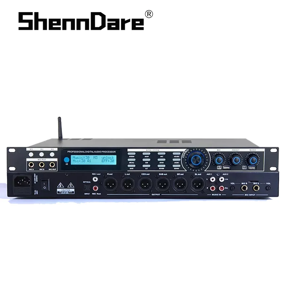 AP-800 DSP Professional Digital Audio Processo Pre-effects KTV  Echo Effec System DJ Mixer Processing Controller Anti-Whistling