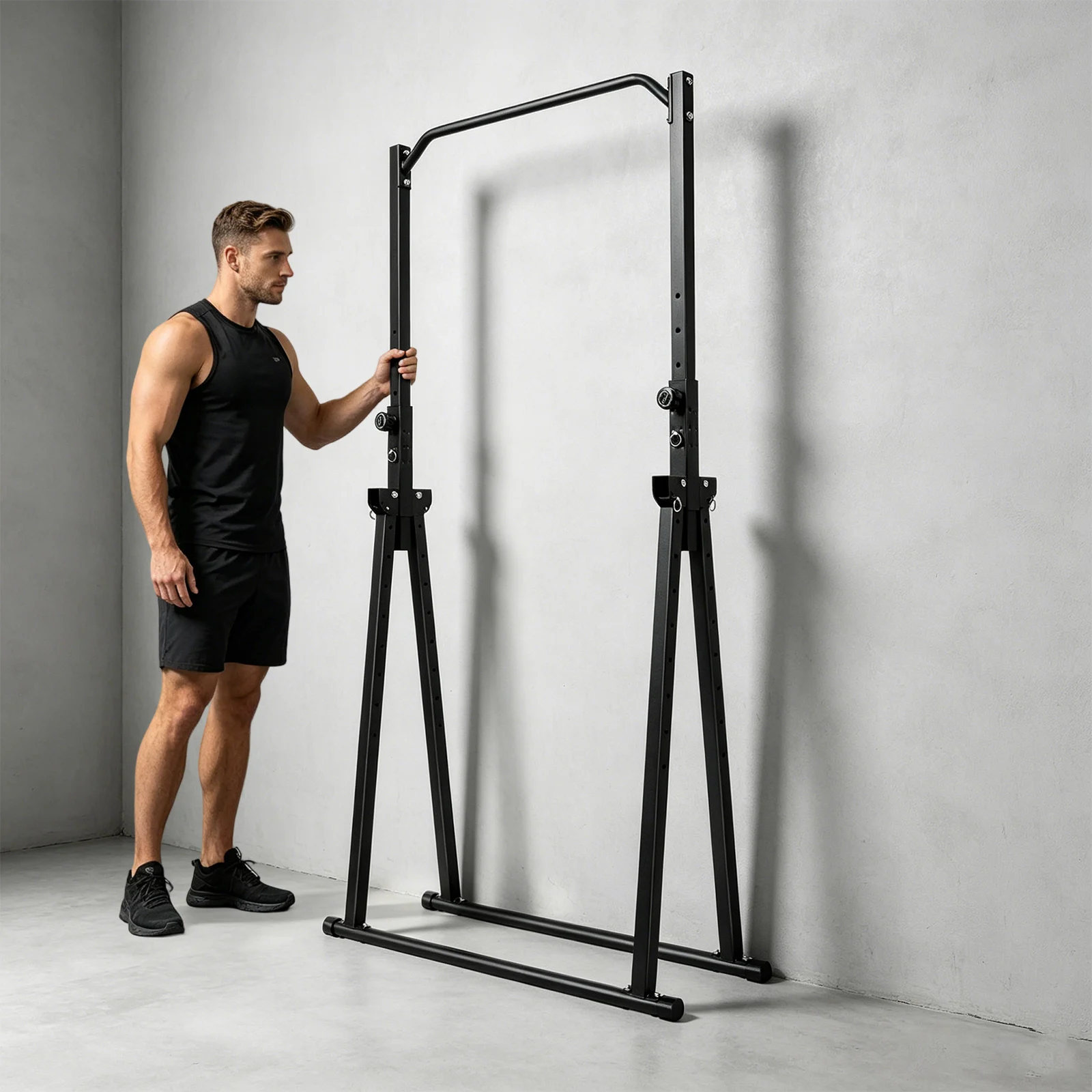 Dreieckige Klimmzugstange mit Verstellbarer Höhe, 200 kg Tragkraft, aus Kohlenstoffstahl, Heimfitness-Krafttrainingsgerät