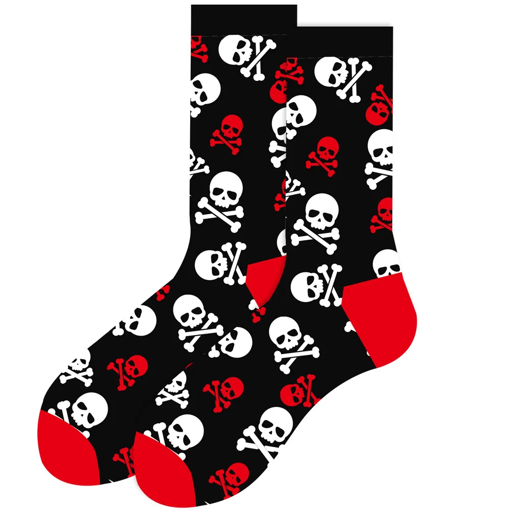 2023 Autumn and Winter New Women\'s Socks Ghost Pumpkin Socks Skeleton Halloween Medium Sleeve Socks