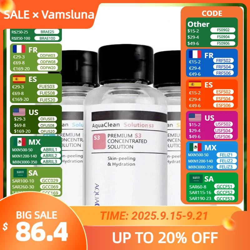 

3Pcs Aqua Solution Liquid Cleansing Wrinkle Remove Facial Care Serum Premium S1 S2 S3 Concentrated Peeling Solution