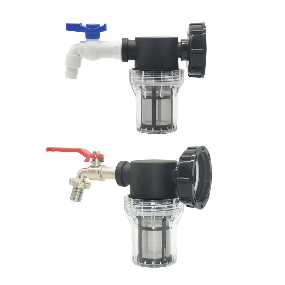 S60 to 15mm 16mm IBC Tank Tap Hose Connector Filter Garden Hose Barb Connector Metal Faucet 1000 Liter Tank Valve Fitting