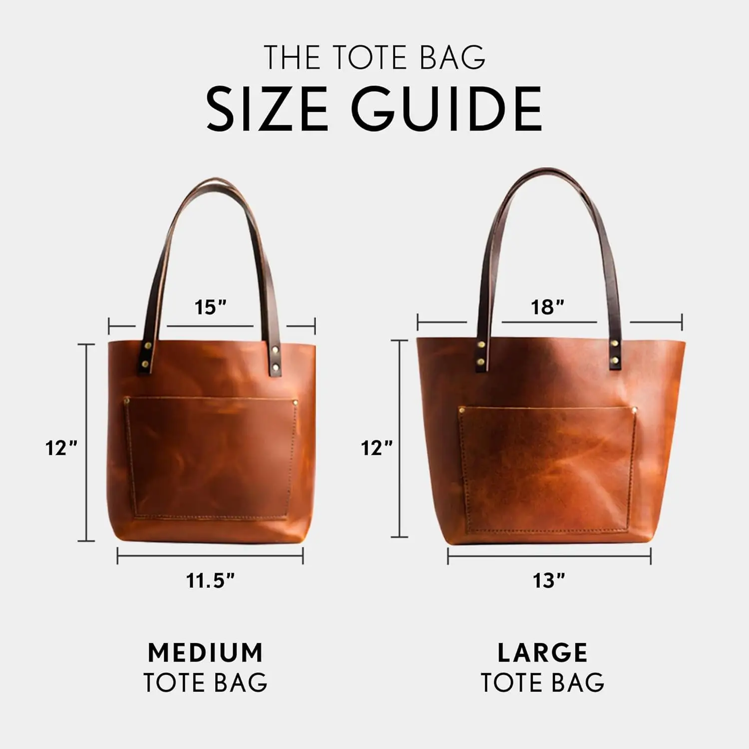Borsa tote con cerniera Portland Leather Goods – Fatta a mano, resistente e sfoderata – Tasche interne ed esterne