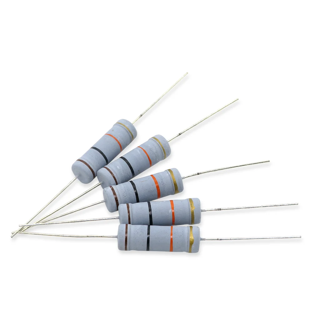 10pcs 5W Carbon Film resistor 5% 1R ~ 1M 2.2R 10R 22R 47R 51R 100R 150R 470R 1K 4.7K 10K 47K 10 22 47 51 100 150 Ohm