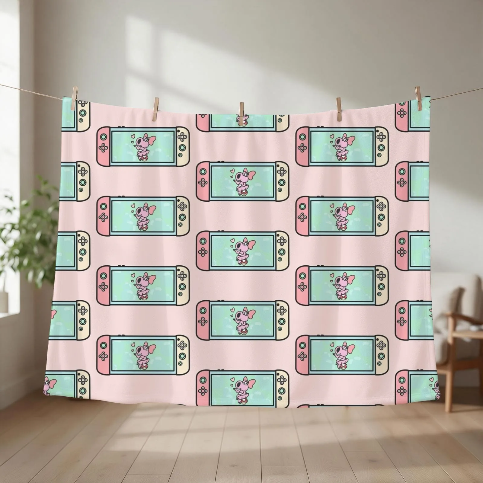 Birdo Mushroom Kiss Switch Throw Blanket Beach funny gift Luxury Sofa Throw Blankets