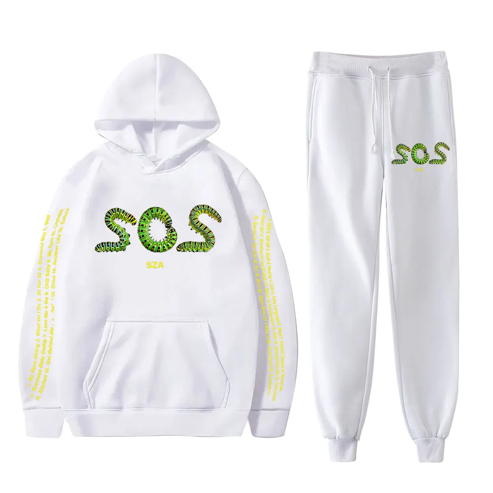 SZA SOS Caterpillar Hoodies Jogger Pants Grand National Tour Merch Cosplay Women Men Fashion Streetwear Sweatshirts