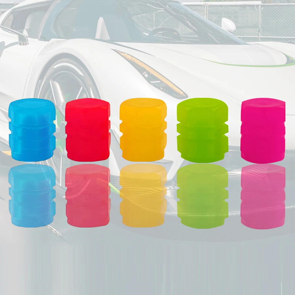 4pcs Wheel Valves Nozzle Caps Universal Tire Valve Caps Protection Cover Night Glowing for Car Motorcycle Bicycle Bike