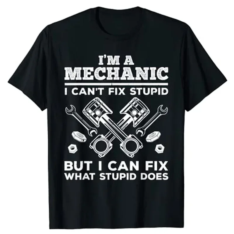 Funny male mechanic Dad Printed shirt Car diesel garage clothes Auto Mechanic accessories short sleeve top