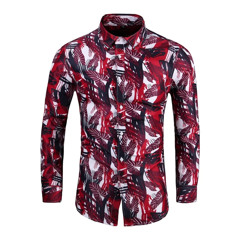

Men's Casual Lapel Long Sleeve Shirt Trendy Print Fashionable Comfortable Wear