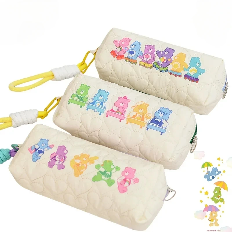 

Care Bears Pencil Case Student Stationery Storage Bag Travel Cosmetic Toiletry Pack Cartoon Peripherals Children's Holiday Gifts