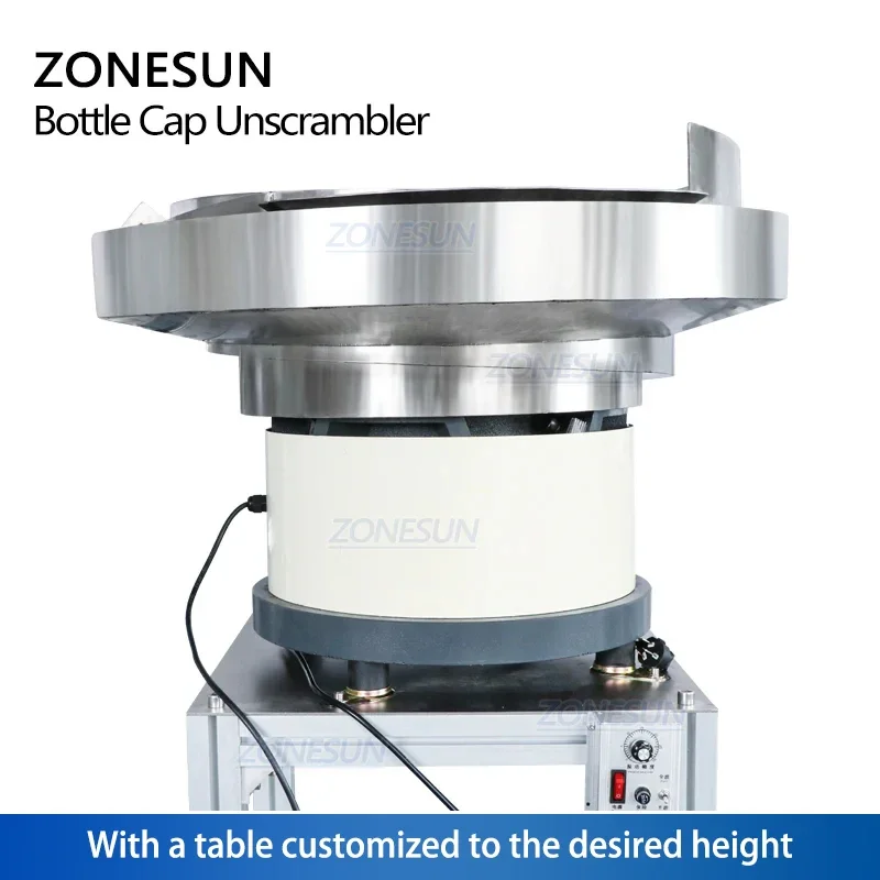 ZONESUN หมวกสั่นสะเทือนอัตโนมัติเครื่องให้อาหารปั๊ม Sprayer หมวกชาม Feeder ขวดชาม Sorter Unscrambler ZS-CVP1