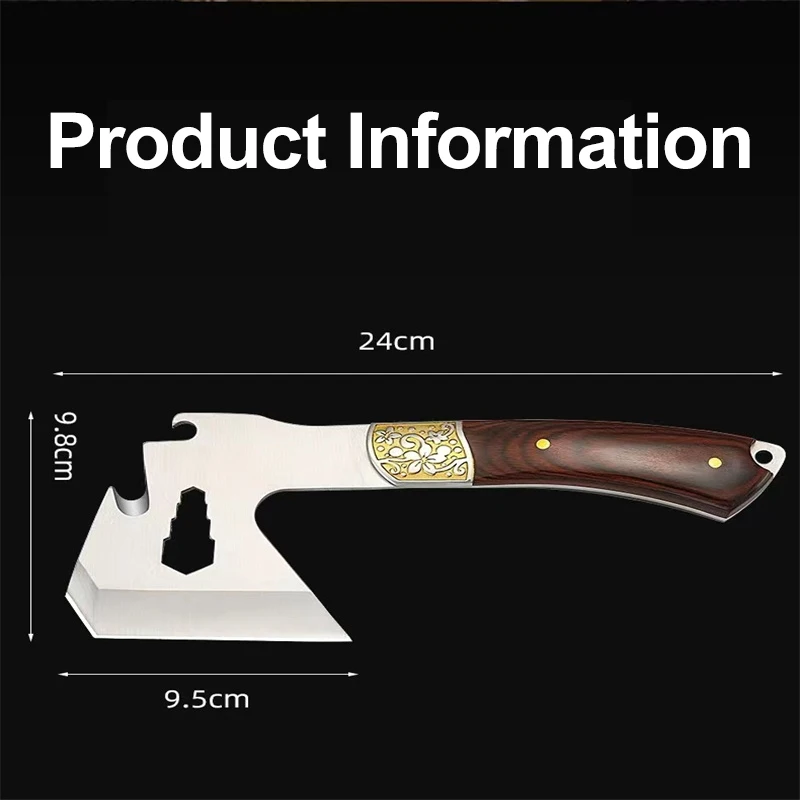 Camping Outdoor Multi-Purpose Ax Waist Ax Firewood Splitting Tactical Ax Camping Mountain Fighting Firewood Board Ax Multi-Function