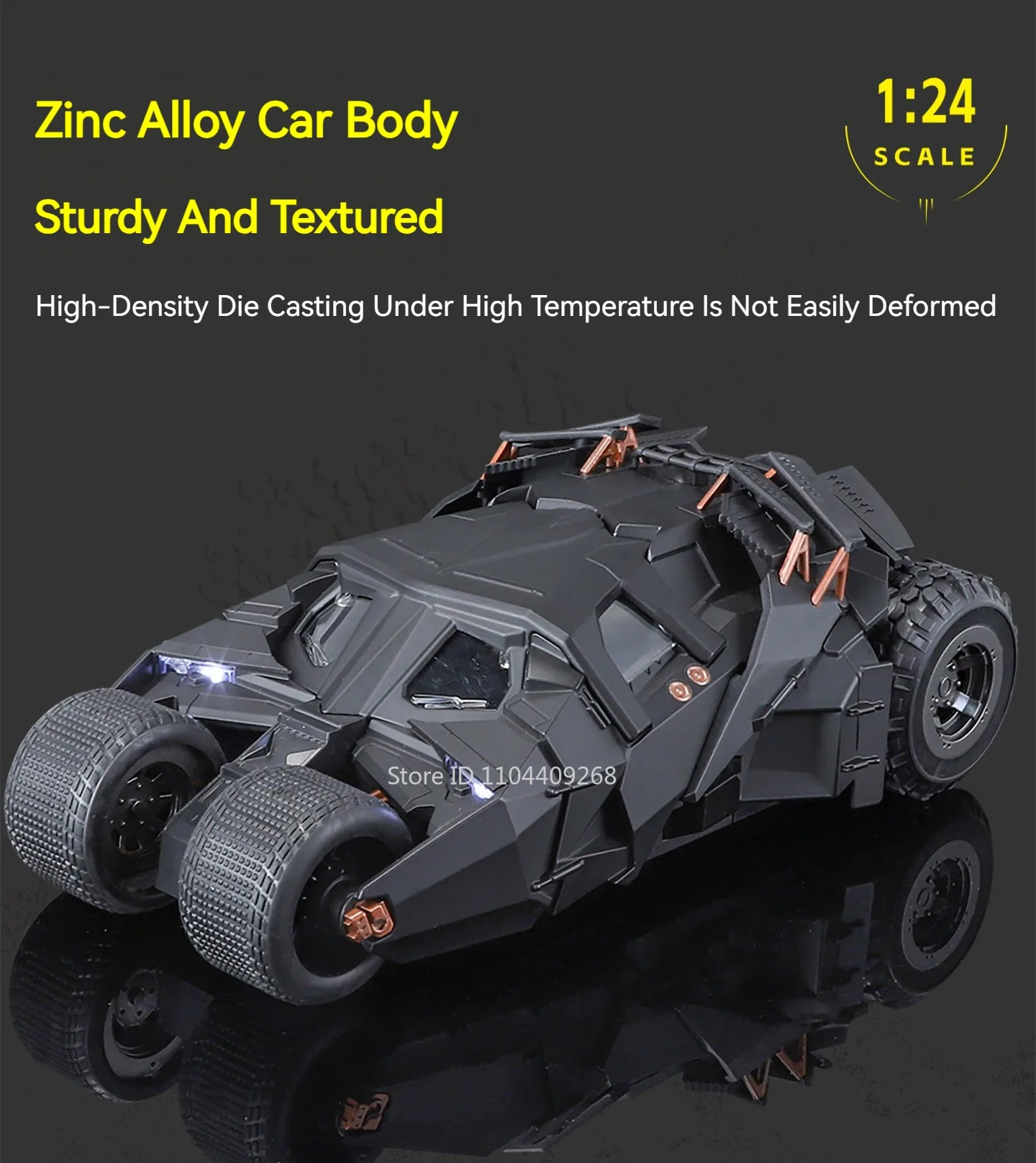 1:24 Batmobil Bolide Auto Modell Spielzeug Türen Geöffnet Stoßdämpfung Spray Sportwagen Modelle Sound Licht Spielzeug Geschenke für Jungen – Detail 3