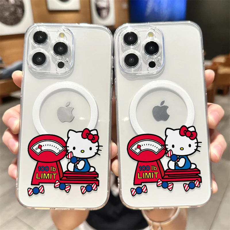 Чехол Sanrio Hello Kitty с Magsafe для Samsung Galaxy S25 Ultra S24 FE S23 S22 Plus A56 A36, магнитный жесткий чехол KT03 Чехол Sanrio Hello Kitty с Magsafe для Samsung Galaxy S25 Ultra S24 FE S23 S22 Plus A56 A36, магнитный жесткий чехол KT03