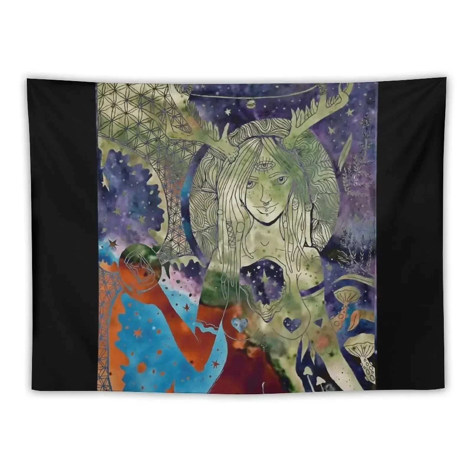 Galaxy huntress // V.2 Tapestry Wall Mural Wall Coverings Wall Tapestries Tapestry