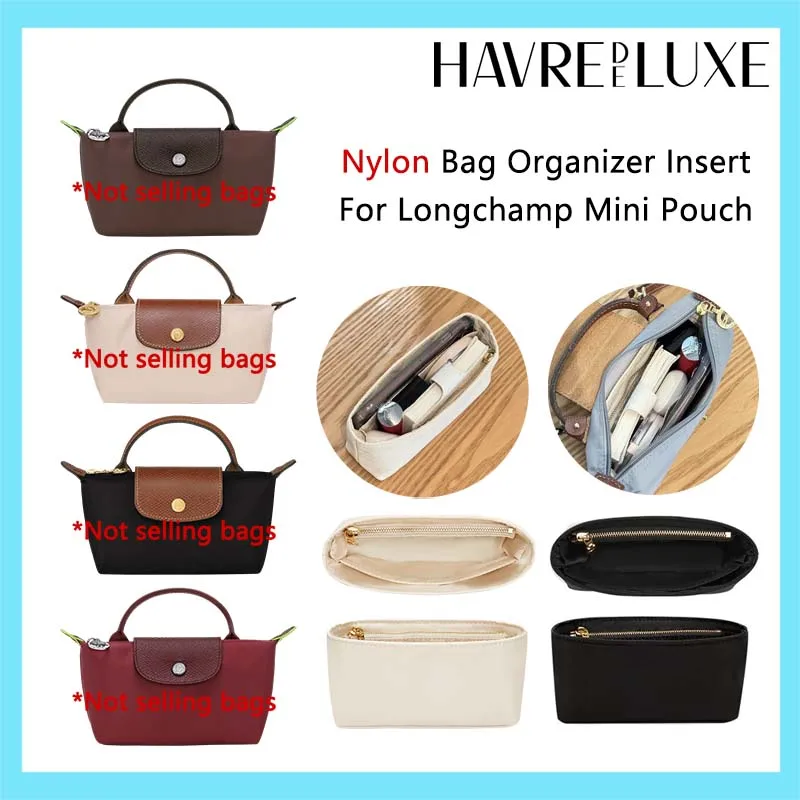 

Bag Organizer Insert For Longchamp Mini Bag Nylon Material Durable Super Strong Fit Bag Support Handbag Insert Bag Accessories