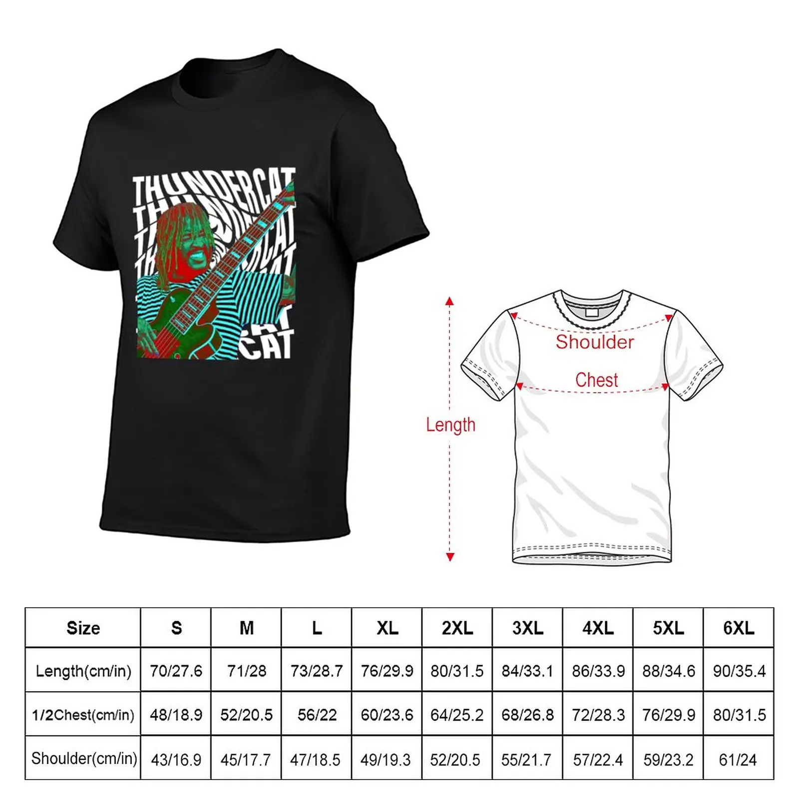 New amercian bass guitar, Thundercat T-Shirt blank t shirts anime clothes T-shirts for men cotton