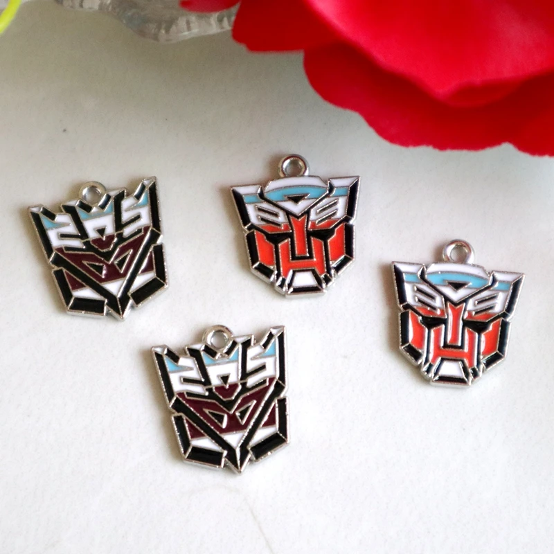 10PCS Transformers Alloy Pendant Cartoon Anime Amulet Lucky Brand Metal Charms DIY Necklace Bracelet Earrings Keychain Accessory