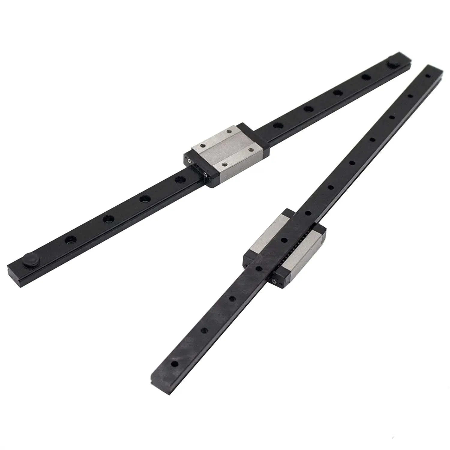 2PCS 300MM MGN12H Linear Rail Guide Black Bearing Steel Sliding Guideway with MGN12 Sliding Blocks for 3D Printer CNC Machine