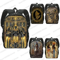 Egyptian Art Print Backpack for Teenager Boys Girls Children School Bags Egypt Pharaoh Anubis Canvas Book Bag Student Schoolbags