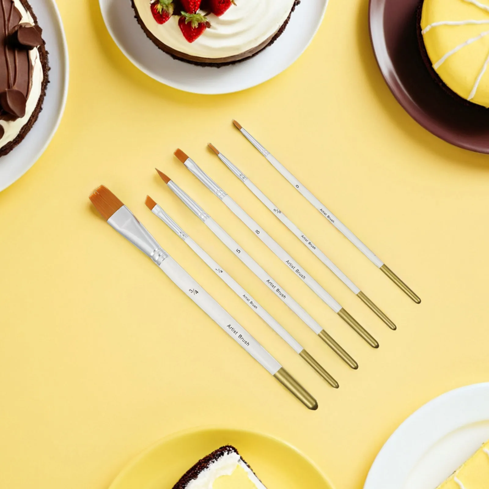 12Pcs Cake Detail Brush Set Premium Heat Resistant Miniature Pastry Brushes for Fondant Cake Decorating Cookie Painting Sugar