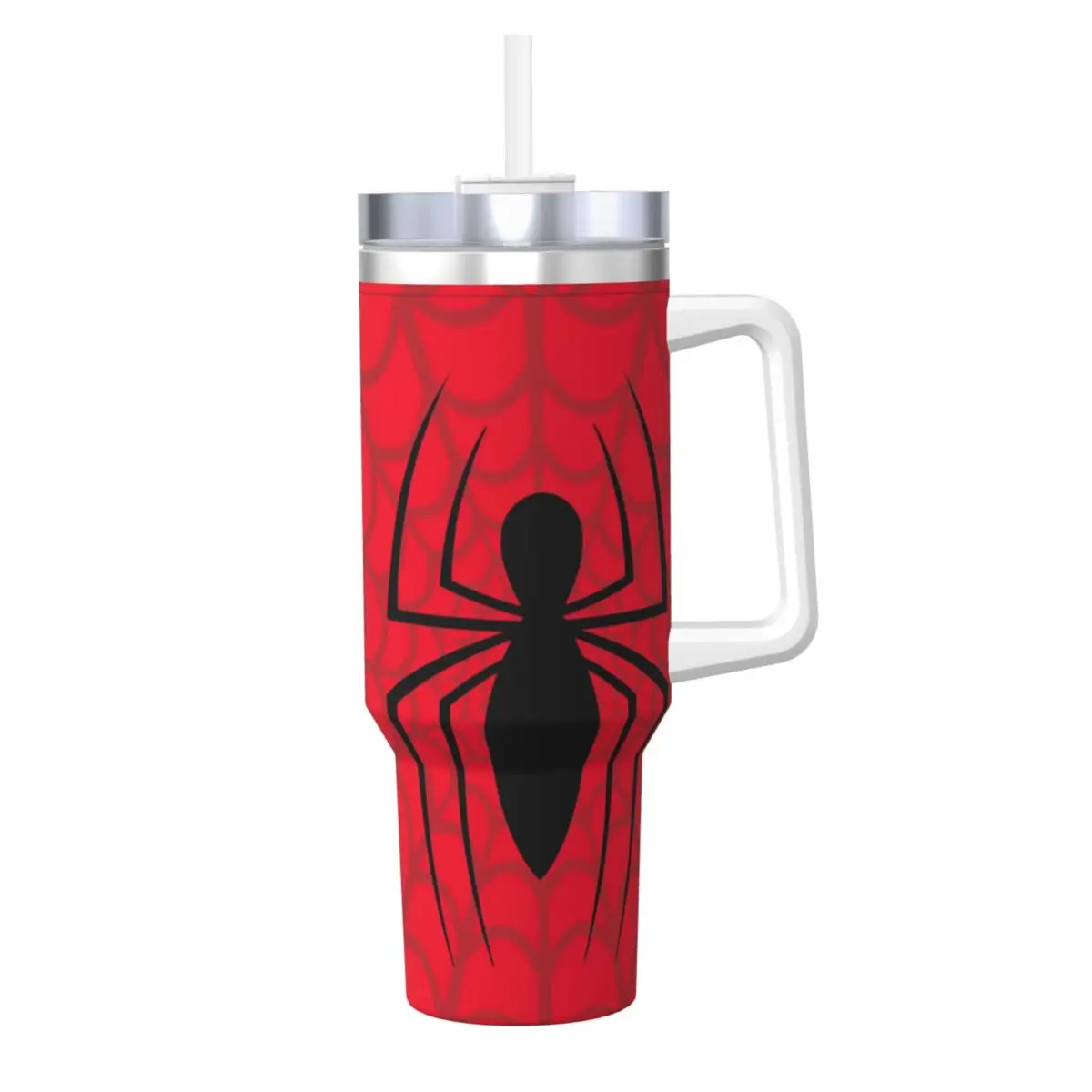 Stainless Steel Tumbler Spider-Man Skinny Spider Logo Mugs Cup With Straws Travel Cold Water Bottle Keep Heat 40oz Thermal Cups