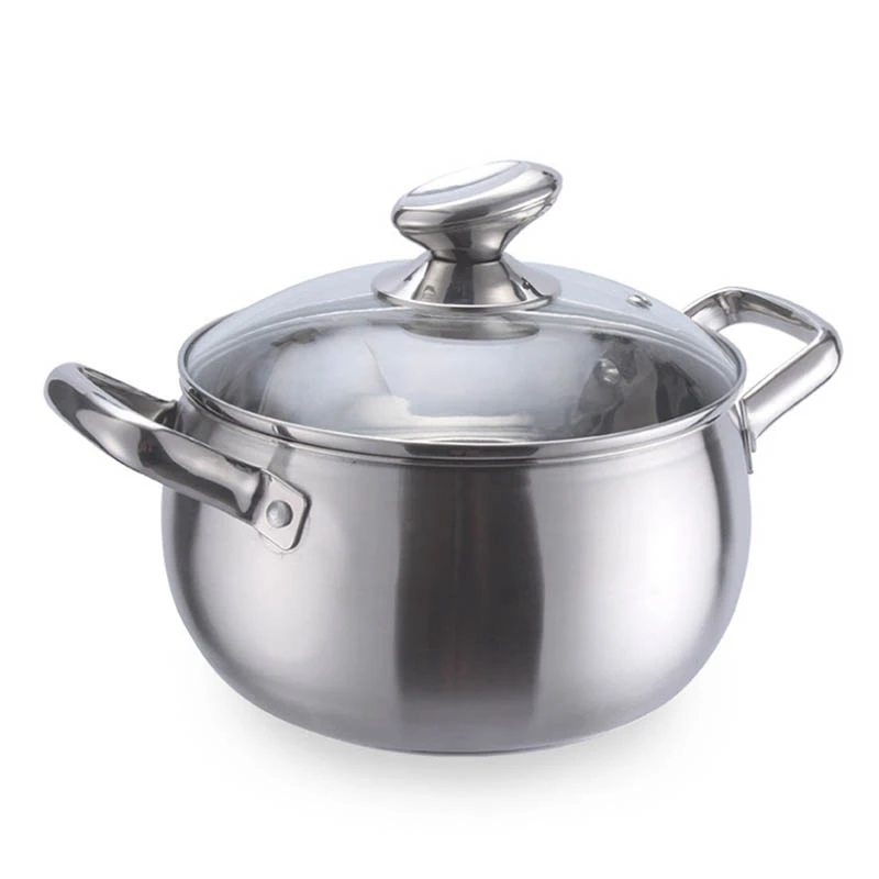 Thick Stainless Steel Pearl Soup Pot Tube Ear Double Handle Soup Pot Induction Cooker Stainless Steel Kitchen Pot Set