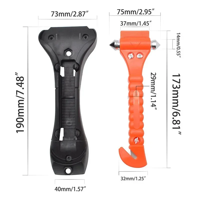 Vehicle Safety Hammer Escape Hammer Automotive Multi-functional Fire Rescue Hammer Window Breaker [with Fixed Frame]