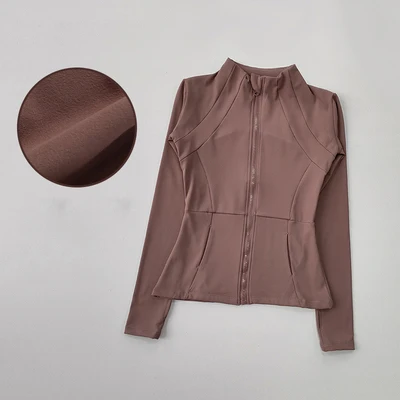 Sports Plush Coat Women's Fitness Shirt Yoga Suit Slim Long Sleeve Fast Running Thin Pilates Fitness Suit Top Clothing
