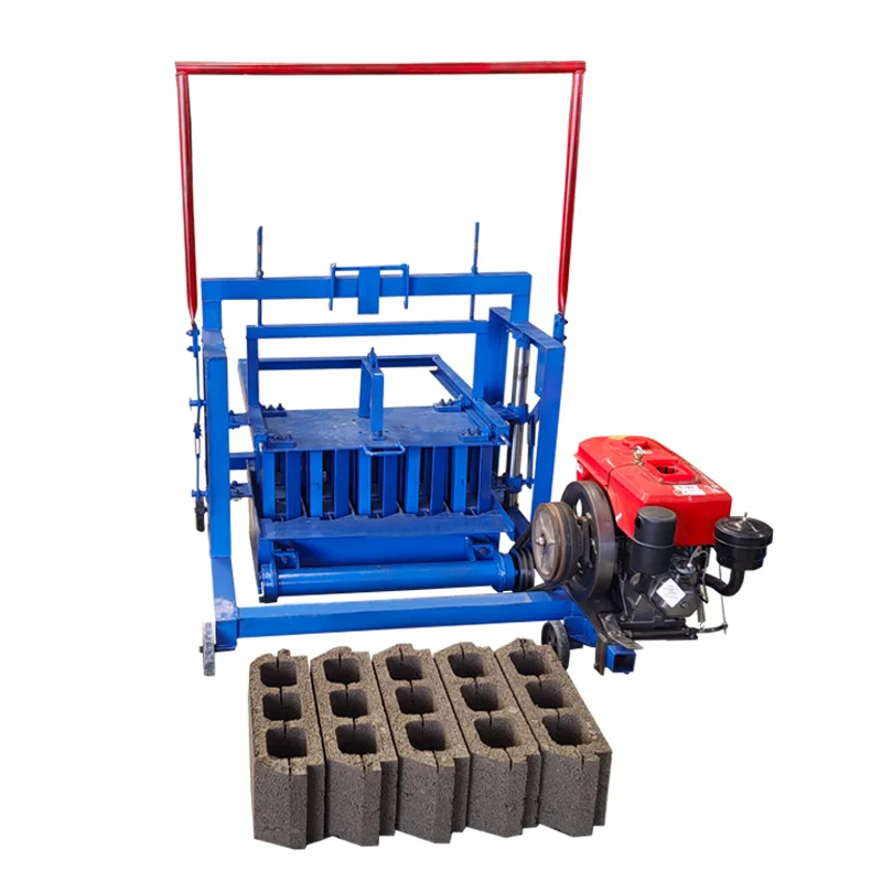 Mobile Semi-Automatic Diesel Brick Making Machine, Moves Easily Between Work Sites for On-Demand Interlocking Brick Production