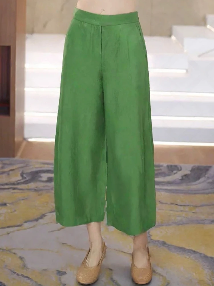 Faionable pantalons décontractés femmes été 2025 nouveau Sle petite taille à la mode ample polyvalent Simple pantalon à jambes larges trajet Sle