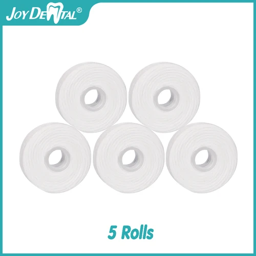 JOY DENTAL-carrete de hilo Dental para limpieza de dientes, hilo Dental para higiene bucal, cera de menta, 50m, 5 rollos