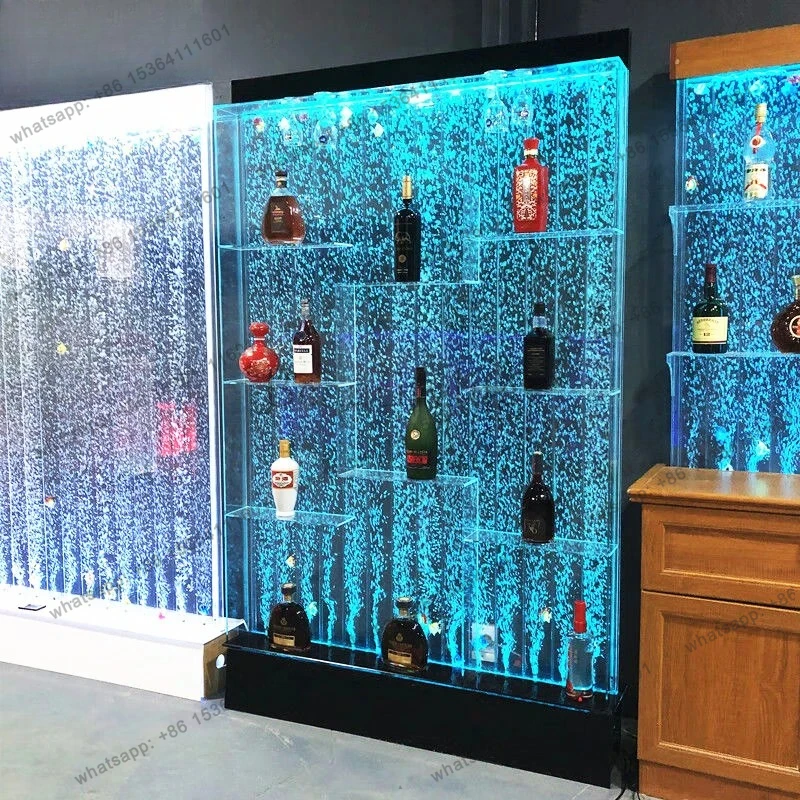 Customization.Acrylic Decor Led Bubble Wall With Liquor Shelf Display Fountain Screen & Room Divider Removable Discoloration Wat