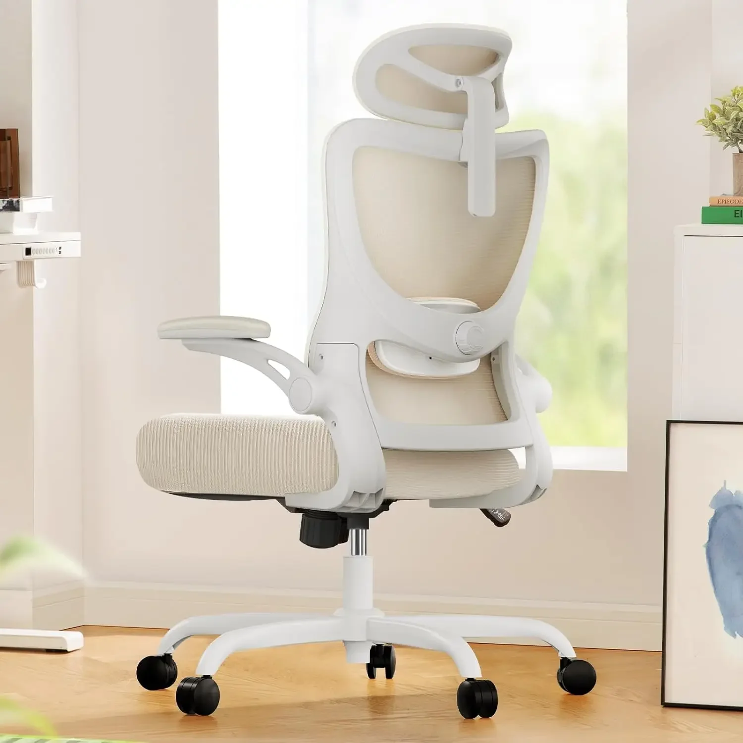 Office Chair: Office Computer Desk Chair with High Back Mesh and Adjustable Lumbar Support Rolling Work Swivel Task Chairs