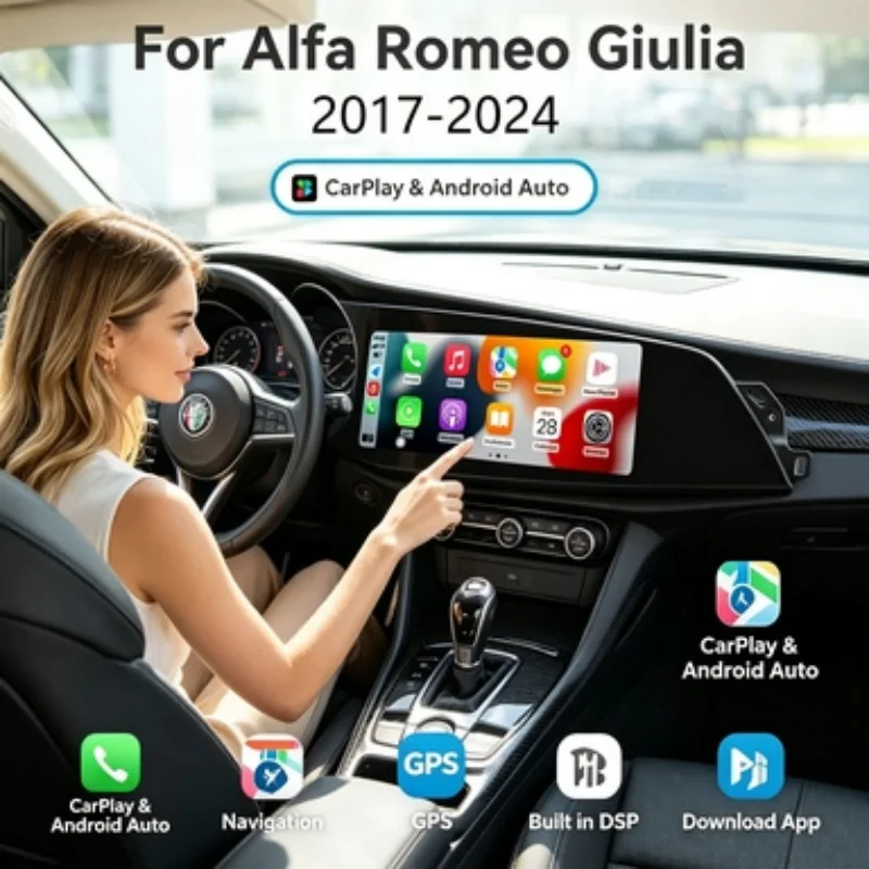 For Alfa Romeo Giulia Suv 2020-2021 Car Radio Android15 Multimedia Video Player Bluetooth Carplay WIFI 4G GPS Stereo HeadUnit