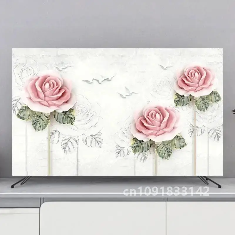 Tv Cover Bescherming Stofkap Huishouden Opknoping Lcd Tv Stofhoes Doek 55 65 Inch Universele Decoratie Hight Quaily