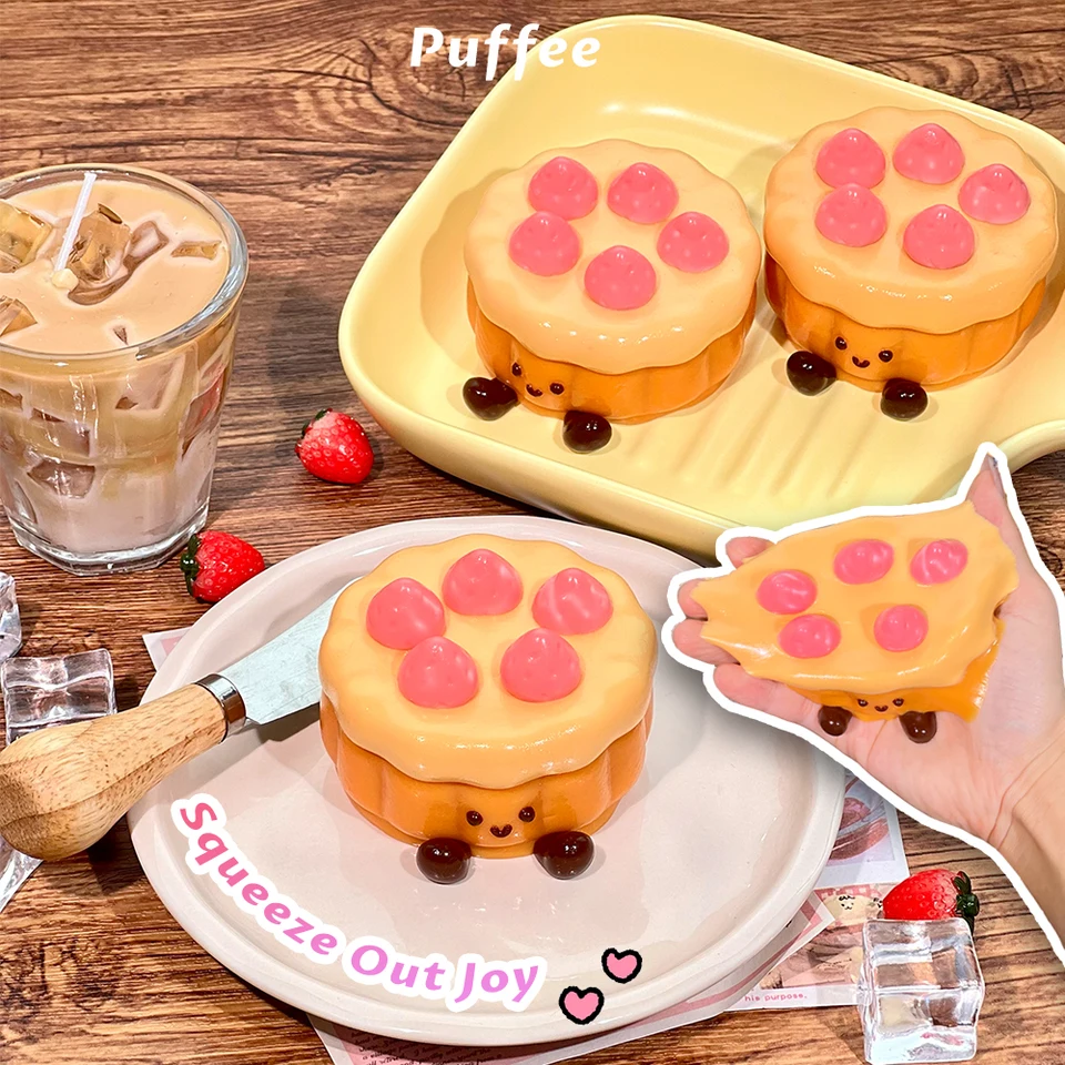 ストロベリーケーキ食品グレードのシリコーンスクイーズおもちゃ