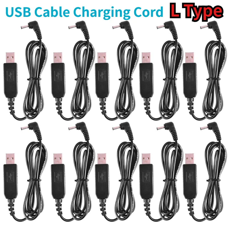 

10pcs 10V USB Charger Cable for Baofeng UV-5R UV-82 UV-9R Plus BF-F8HP GT-3 BF-9700 Walkie Talkie Two Way Radio Charger Base