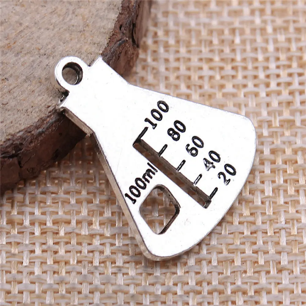 Phone Pendant Chemical Instrument Beaker Graduate Charms Jewelry Pendants 26x21mm 10pcs