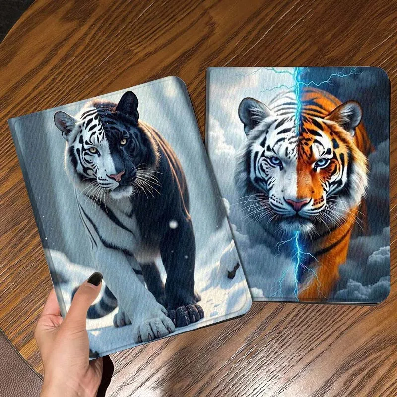 

Cool Tiger Lightning Cloud For iPad Pro Air Mini 2 3 4 5 6 7 6th 7th 10th 11th 10.2 9.7 10.5 11 Foldable Tablet Case Gift