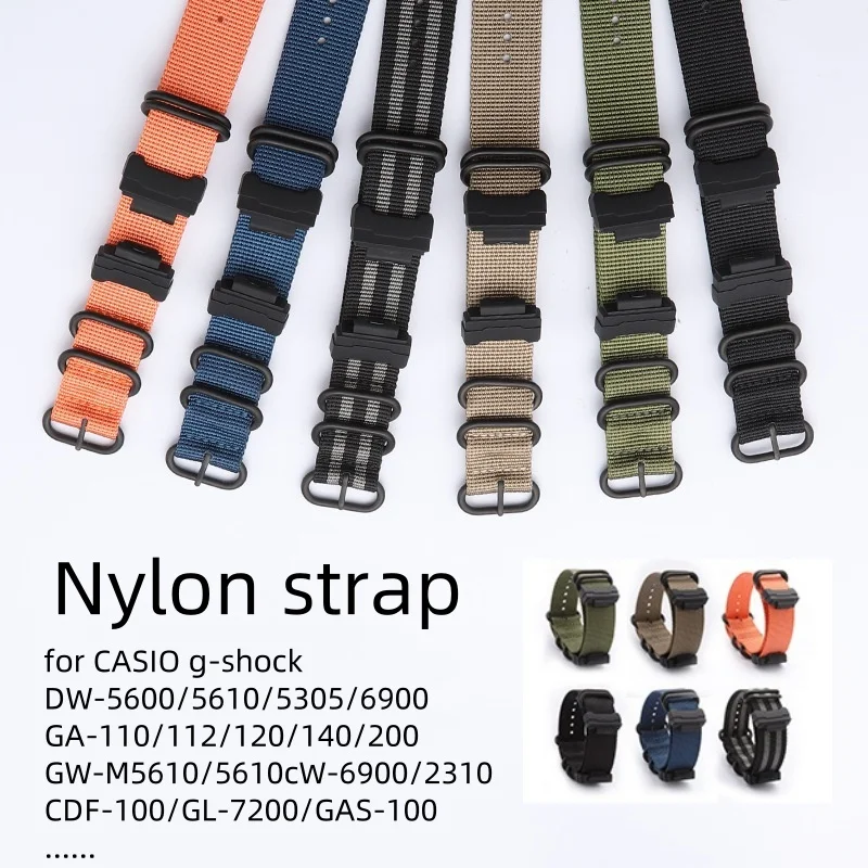 16mm High quality nylon woven watch strap for CASIO g-shock GA-100/110/112/120 CDF-100 GLS-5600 GW-M5610 DWE-5600 GWM-B5000