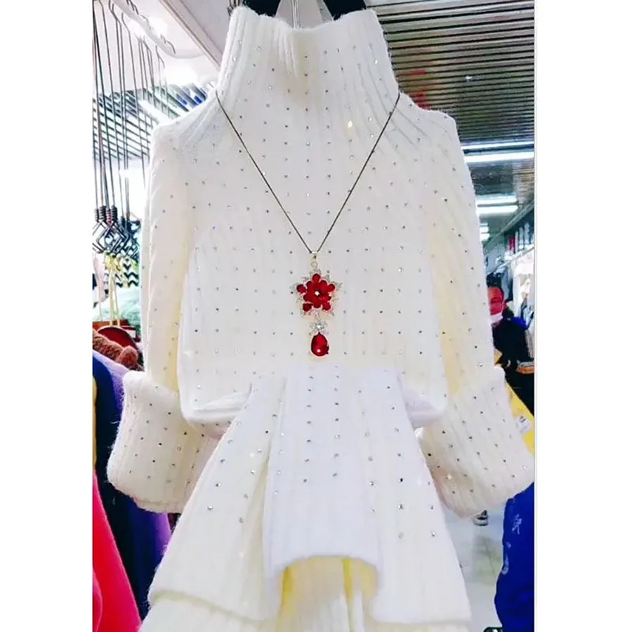 

2026 Female Large Size 4XL Knitwear Autumn Winter Women High Neck Fashion Knitted Korean Ladies High-end Pullover Knitting Tops