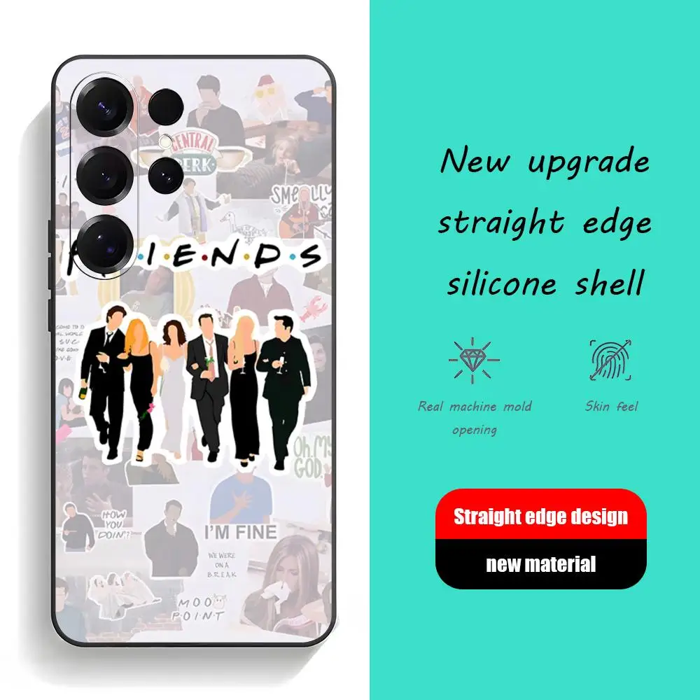 F-Friend TV show Funny Phone Case For Samsung Galaxy S26 S25 S24 S23 S22 S21 Plus Ultra Fold A Soft Black