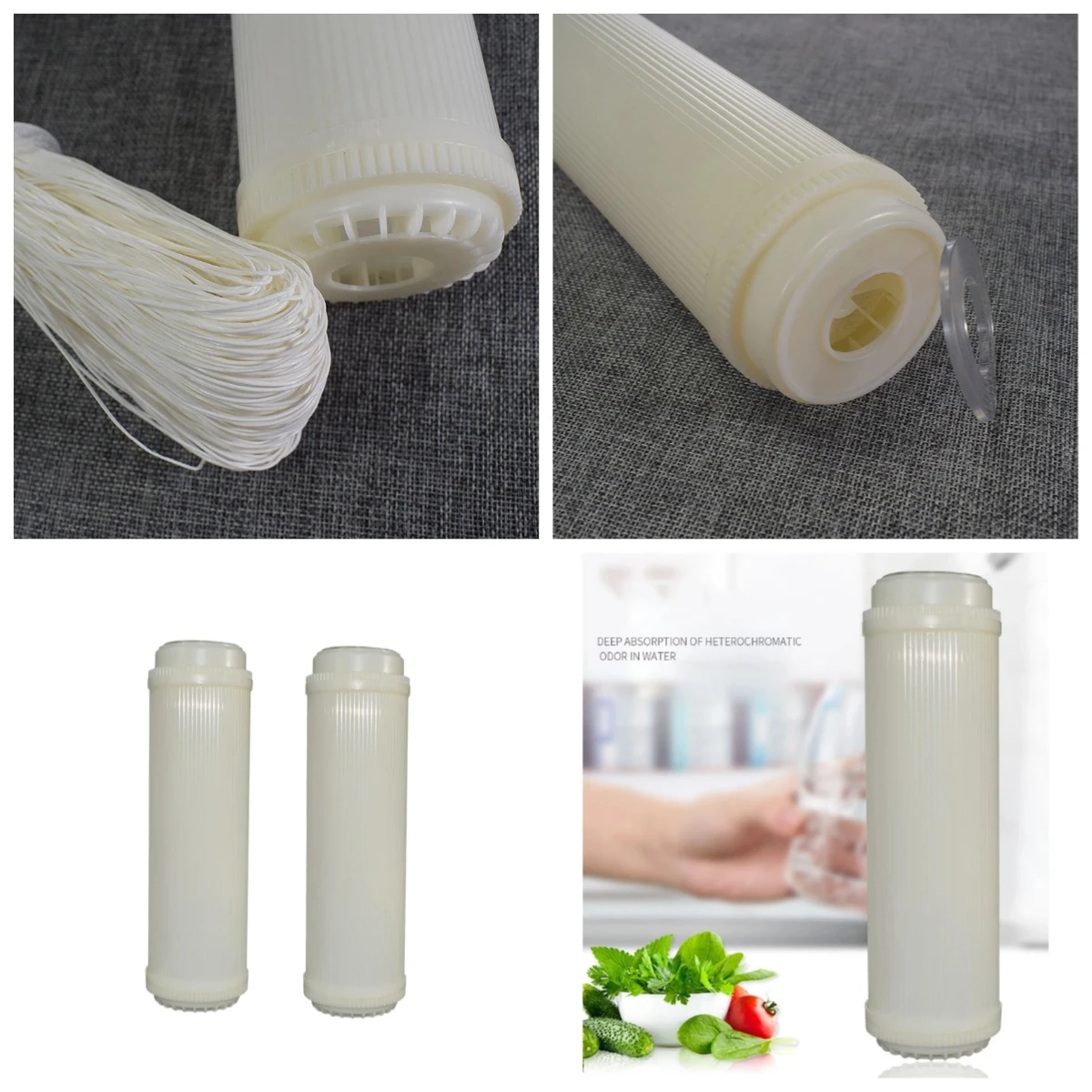 2PCS 10 Inch Flat Type UF Hollow Fiber Ultrafiltration Membranes Filter 0.01 Micrometre High Flow Membrane UF Dry