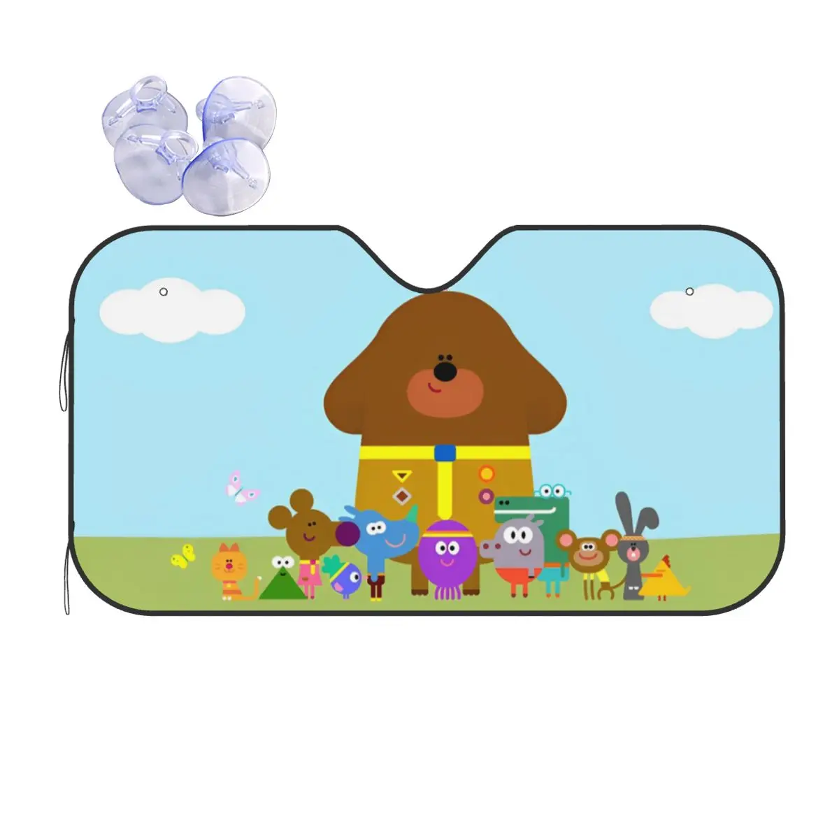 

H-Hey D-Duggees Vintage Windshield Sunshade 76x140cm Amine Aluminium Foil Car Window Windscreen Cover Blinds