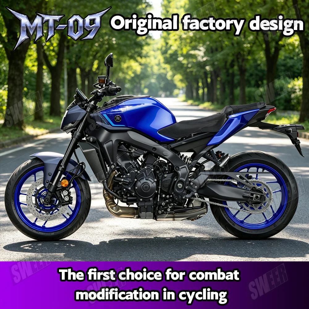 Motorcycle Split Rider Passenger Seat Cushion Suitable For Yamaha MT‑09 MT09 2024-2025 PU Leather Sponge Comfort Seat