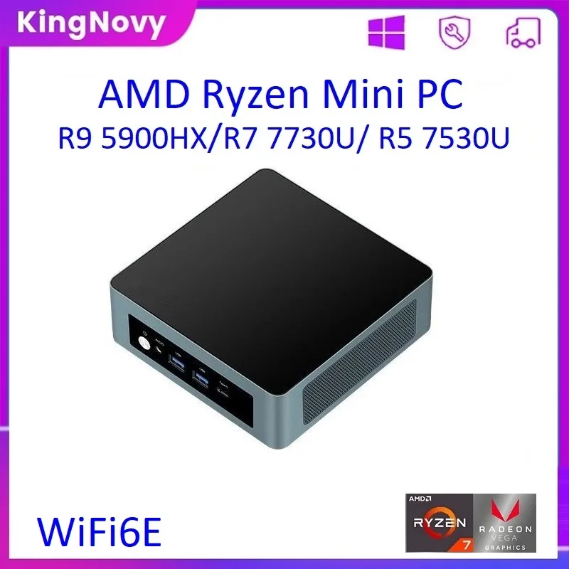 Topton Gaming Mini PC AMD Ryzen 9 5900HX R7 7730U R5 7530U 2xDDR4 NVMe dual LAN Windows 11 Micro Computer office Desktops WiFi6E