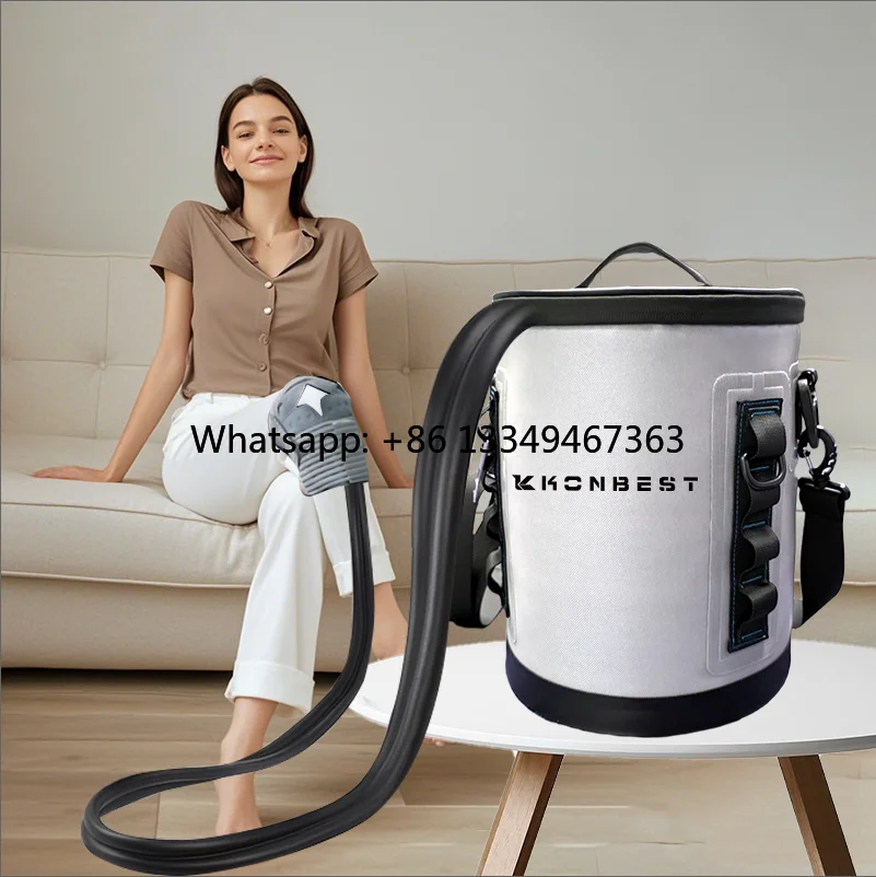 เครื่องบำบัดด้วยน้ำแข็งแบบพกพาพร้อมรีโมทคอนโทรลและอุปกรณ์พยุงเข่าแบบปรับได้สำหรับการฟื้นฟูหลังการผ่าตัดและกีฬา